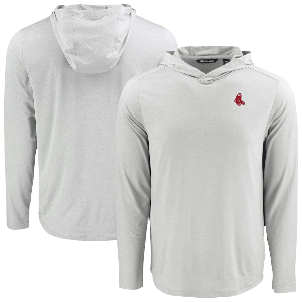 Gray Boston Red Sox Cutter & Buck Coastline Epic Comfort Recycled Eco Hoodie Long Sleeve T-Shirt