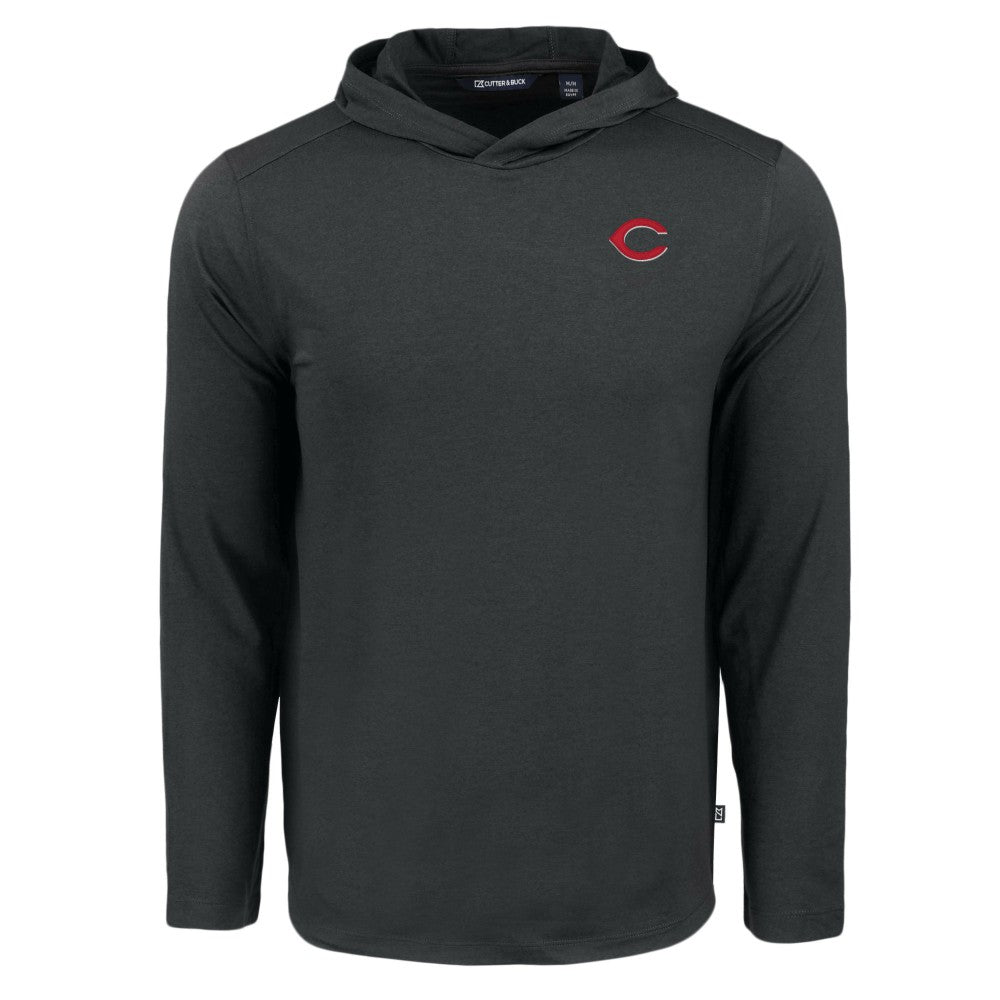 Black Cincinnati Reds Cutter & Buck Coastline Epic Comfort Recycled Eco Hoodie Long Sleeve T-Shirt