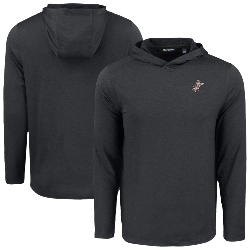 Black Cincinnati Reds Cutter & Buck Coastline Epic Comfort Recycled Eco Hoodie Long Sleeve T-Shirt