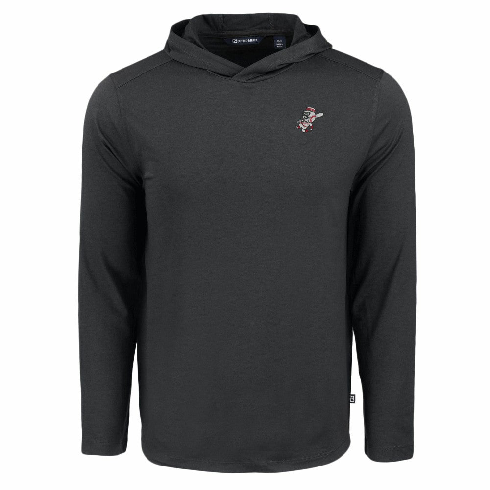Black Cincinnati Reds Cutter & Buck Coastline Epic Comfort Recycled Eco Hoodie Long Sleeve T-Shirt