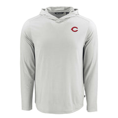 Gray Cincinnati Reds Cutter & Buck Coastline Epic Comfort Recycled Eco Hoodie Long Sleeve T-Shirt