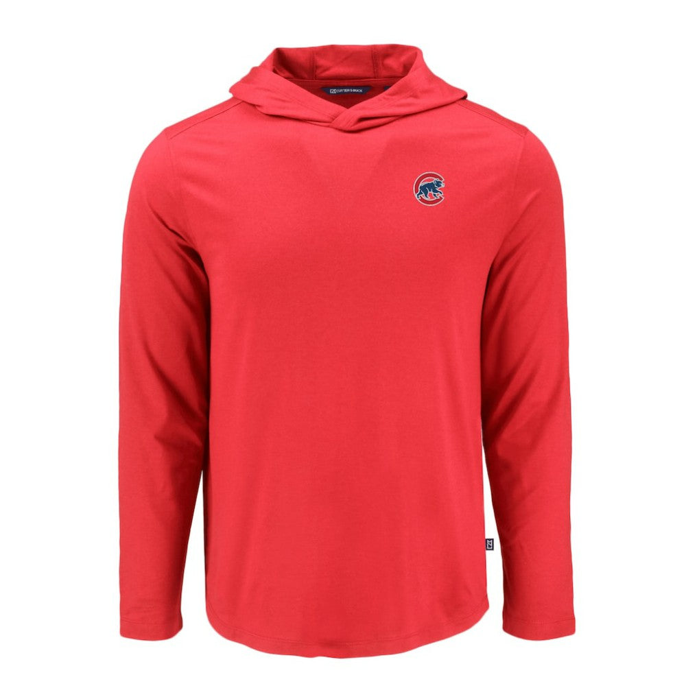 Red Chicago Cubs Cutter & Buck Coastline Epic Comfort Recycled Eco Hoodie Long Sleeve T-Shirt