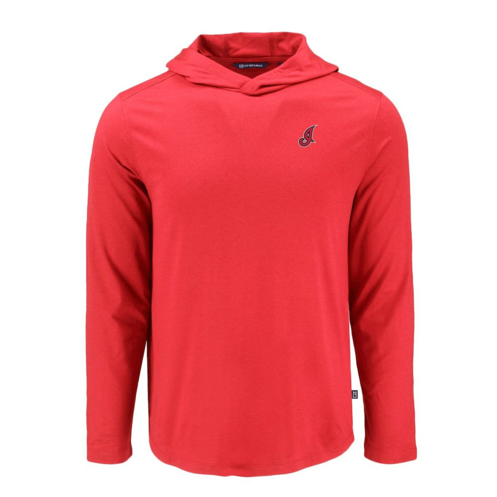 Red Cleveland Guardians Cutter & Buck Coastline Epic Comfort Recycled Eco Hoodie Long Sleeve T-Shirt
