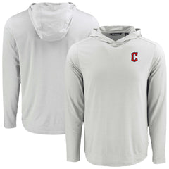 Gray Cleveland Guardians Cutter & Buck Coastline Epic Comfort Recycled Eco Hoodie Long Sleeve T-Shirt