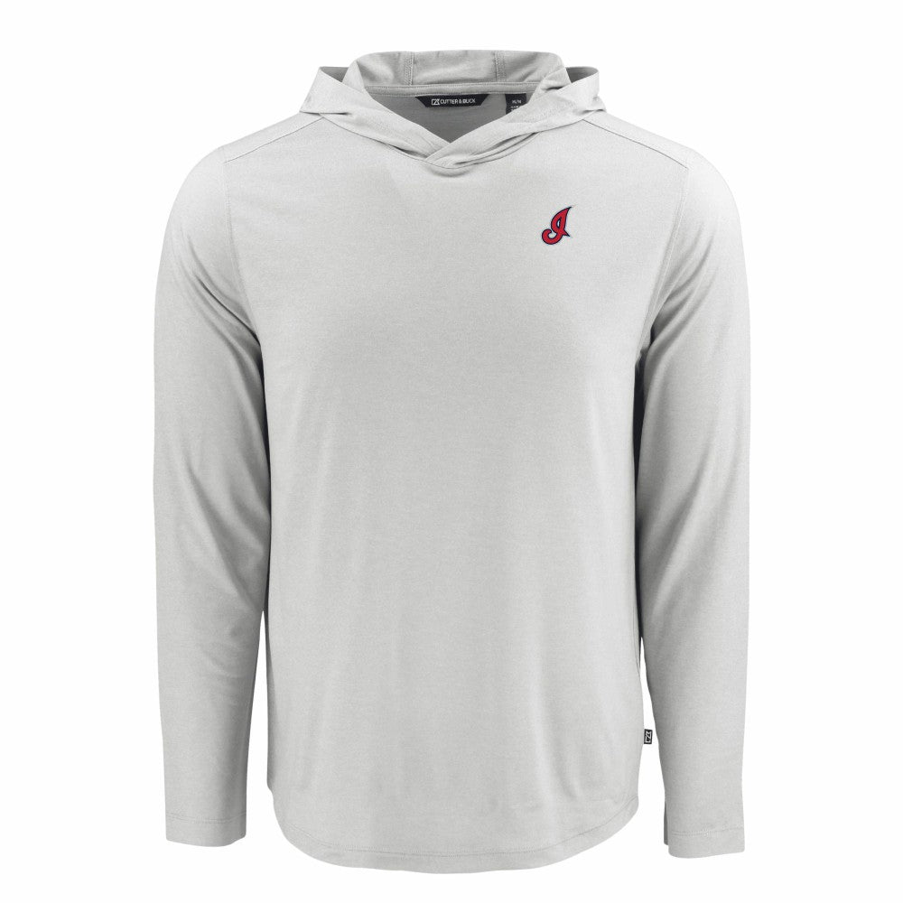 Gray Cleveland Guardians Cutter & Buck Coastline Epic Comfort Recycled Eco Hoodie Long Sleeve T-Shirt