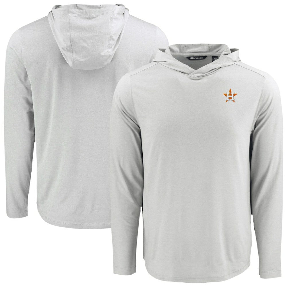 Gray Houston Astros Cutter & Buck Coastline Epic Comfort Recycled Eco Hoodie Long Sleeve T-Shirt