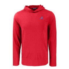 Red Atlanta Braves Cutter & Buck Coastline Epic Comfort Recycled Eco Hoodie Long Sleeve T-Shirt
