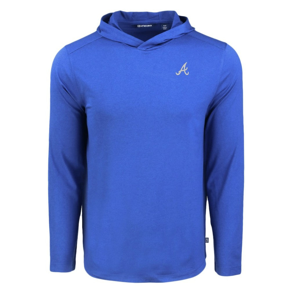 Royal Atlanta Braves Cutter & Buck Coastline Epic Comfort Recycled Eco Hoodie Long Sleeve T-Shirt