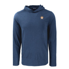 Navy Houston Astros Cutter & Buck Coastline Epic Comfort Recycled Eco Hoodie Long Sleeve T-Shirt