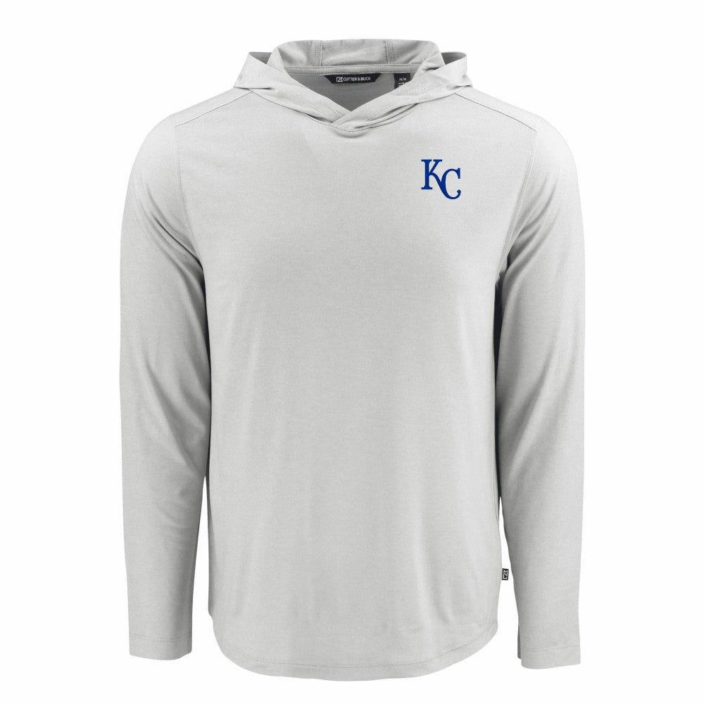 Gray Kansas City Royals Cutter & Buck Coastline Epic Comfort Recycled Eco Hoodie Long Sleeve T-Shirt