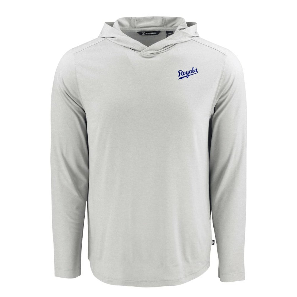 Gray Kansas City Royals Cutter & Buck Coastline Epic Comfort Recycled Eco Hoodie Long Sleeve T-Shirt