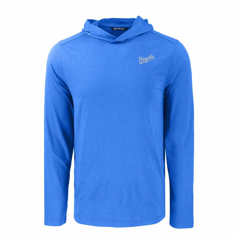 Royal Kansas City Royals Cutter & Buck Coastline Epic Comfort Recycled Eco Hoodie Long Sleeve T-Shirt