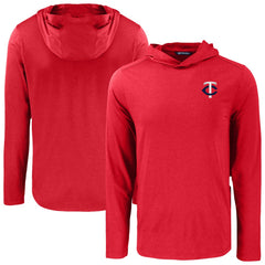 Red Minnesota Twins Cutter & Buck Coastline Epic Comfort Recycled Eco Hoodie Long Sleeve T-Shirt
