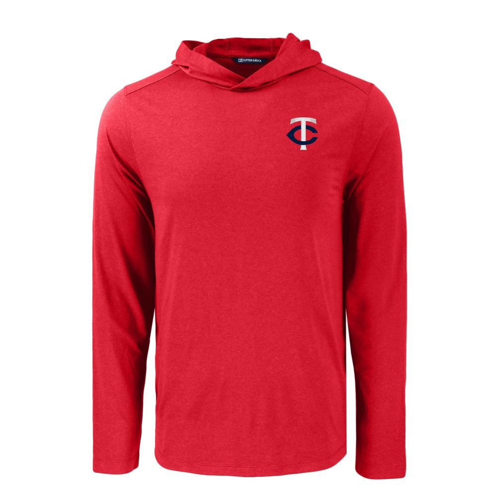 Red Minnesota Twins Cutter & Buck Coastline Epic Comfort Recycled Eco Hoodie Long Sleeve T-Shirt