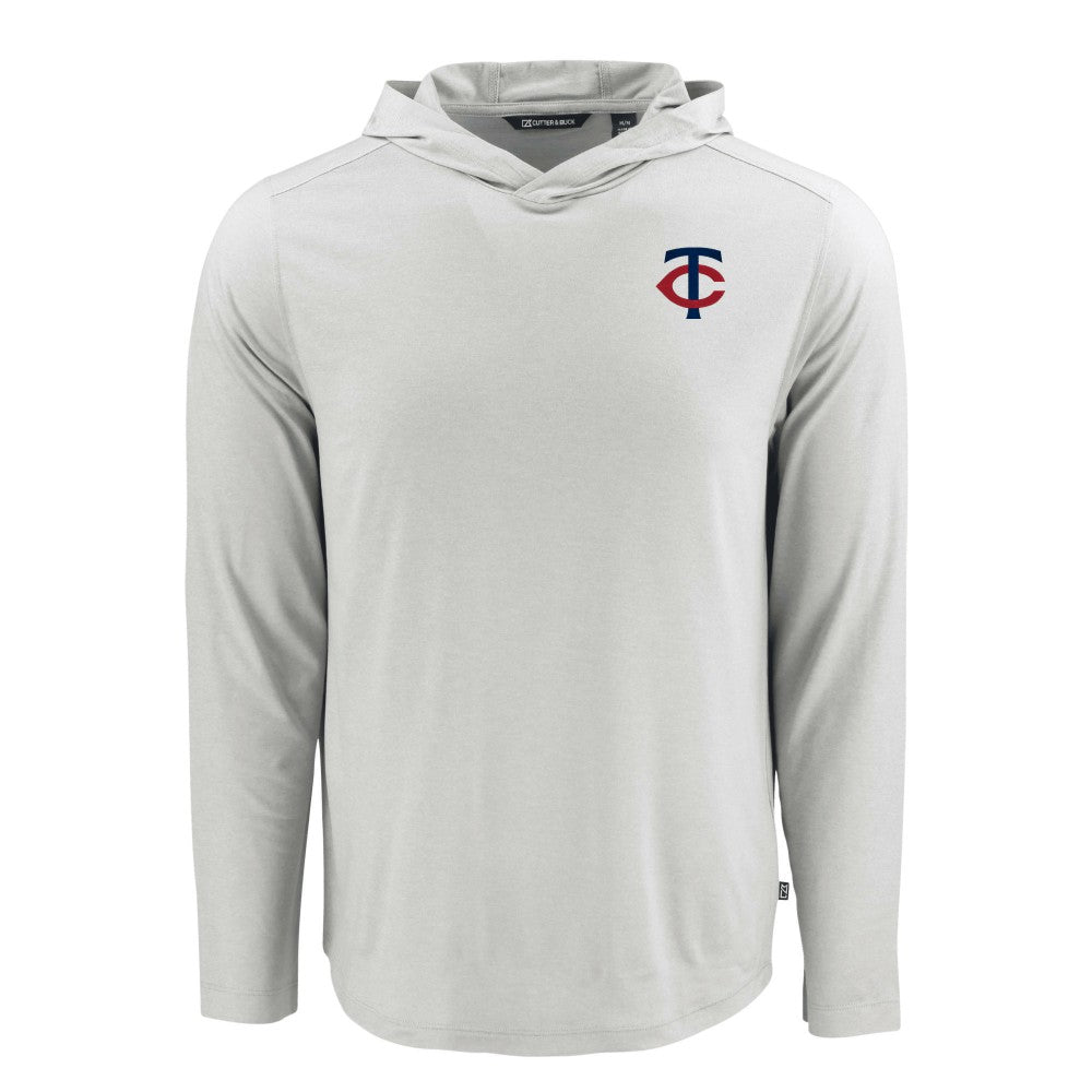 Gray Minnesota Twins Cutter & Buck Coastline Epic Comfort Recycled Eco Hoodie Long Sleeve T-Shirt
