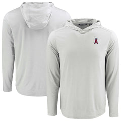 Gray Los Angeles Angels Cutter & Buck Coastline Epic Comfort Recycled Eco Hoodie Long Sleeve T-Shirt