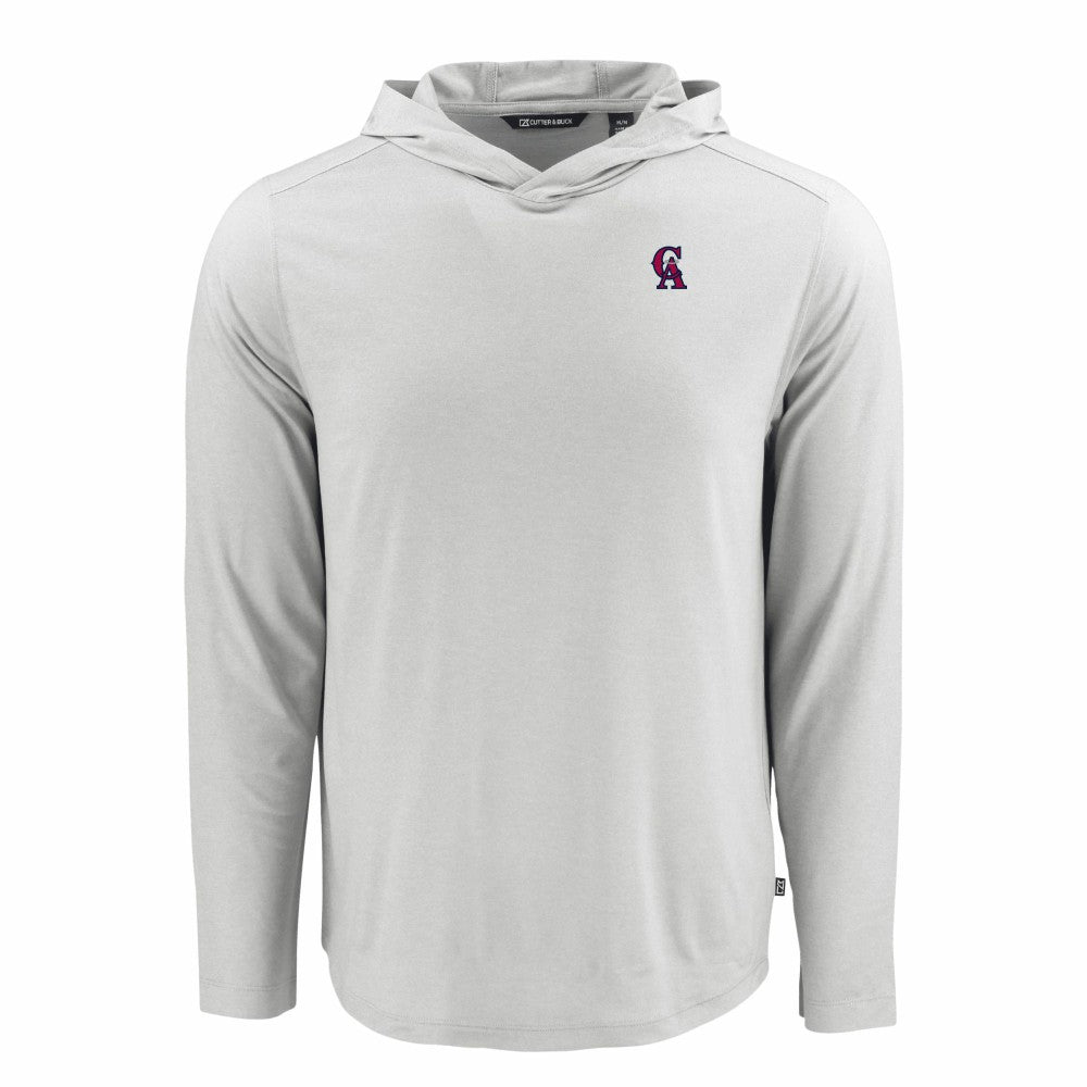 Gray Los Angeles Angels Cutter & Buck Coastline Epic Comfort Recycled Eco Hoodie Long Sleeve T-Shirt