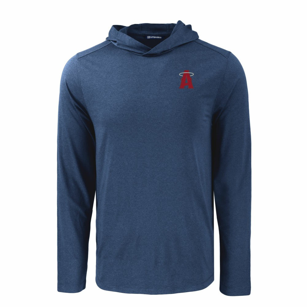 Navy Los Angeles Angels Cutter & Buck Coastline Epic Comfort Recycled Eco Hoodie Long Sleeve T-Shirt