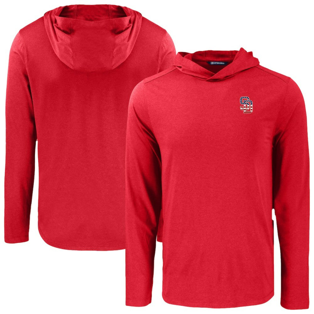 Red San Diego Padres Cutter & Buck Coastline Epic Comfort Recycled Eco Hoodie Long Sleeve T-Shirt