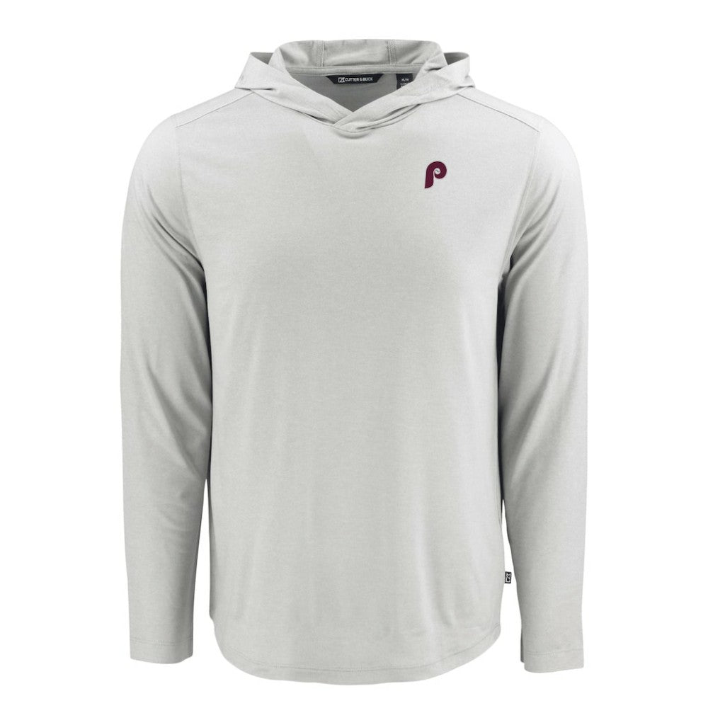 Gray Philadelphia Phillies Cutter & Buck Coastline Epic Comfort Recycled Eco Hoodie Long Sleeve T-Shirt