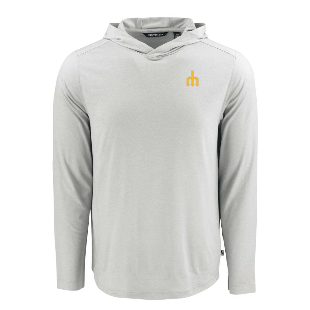 Gray Seattle Mariners Cutter & Buck Coastline Epic Comfort Recycled Eco Hoodie Long Sleeve T-Shirt