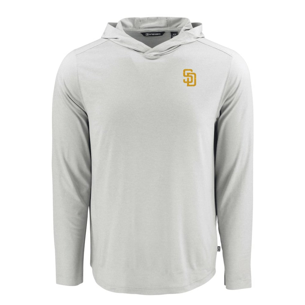 Gray San Diego Padres Cutter & Buck Coastline Epic Comfort Recycled Eco Hoodie Long Sleeve T-Shirt