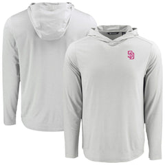 Gray San Diego Padres Cutter & Buck Coastline Epic Comfort Recycled Eco Hoodie Long Sleeve T-Shirt