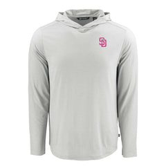 Gray San Diego Padres Cutter & Buck Coastline Epic Comfort Recycled Eco Hoodie Long Sleeve T-Shirt