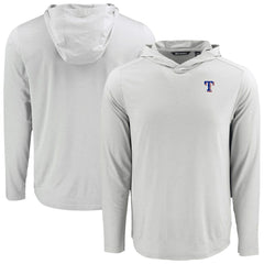 Gray Texas Rangers Cutter & Buck Coastline Epic Comfort Recycled Eco Hoodie Long Sleeve T-Shirt