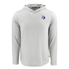 Gray Texas Rangers Cutter & Buck Coastline Epic Comfort Recycled Eco Hoodie Long Sleeve T-Shirt