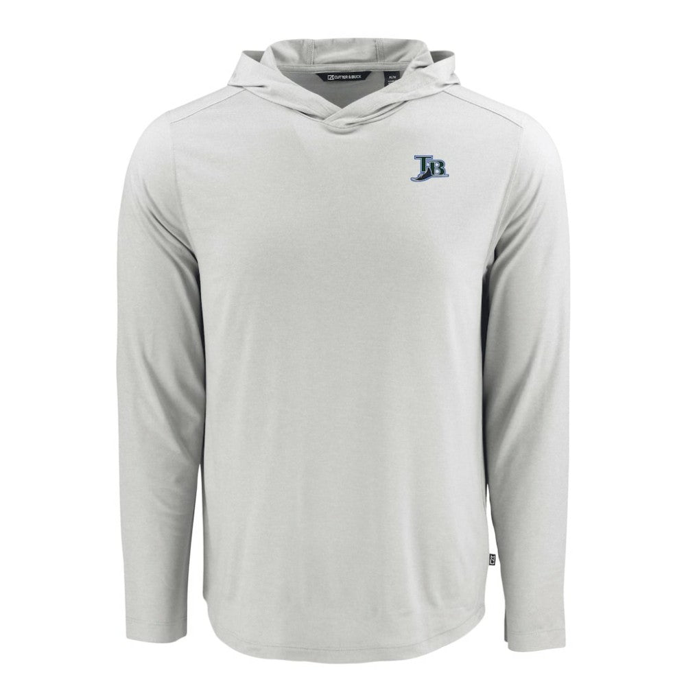 Gray Tampa Bay Rays Cutter & Buck Coastline Epic Comfort Recycled Eco Hoodie Long Sleeve T-Shirt