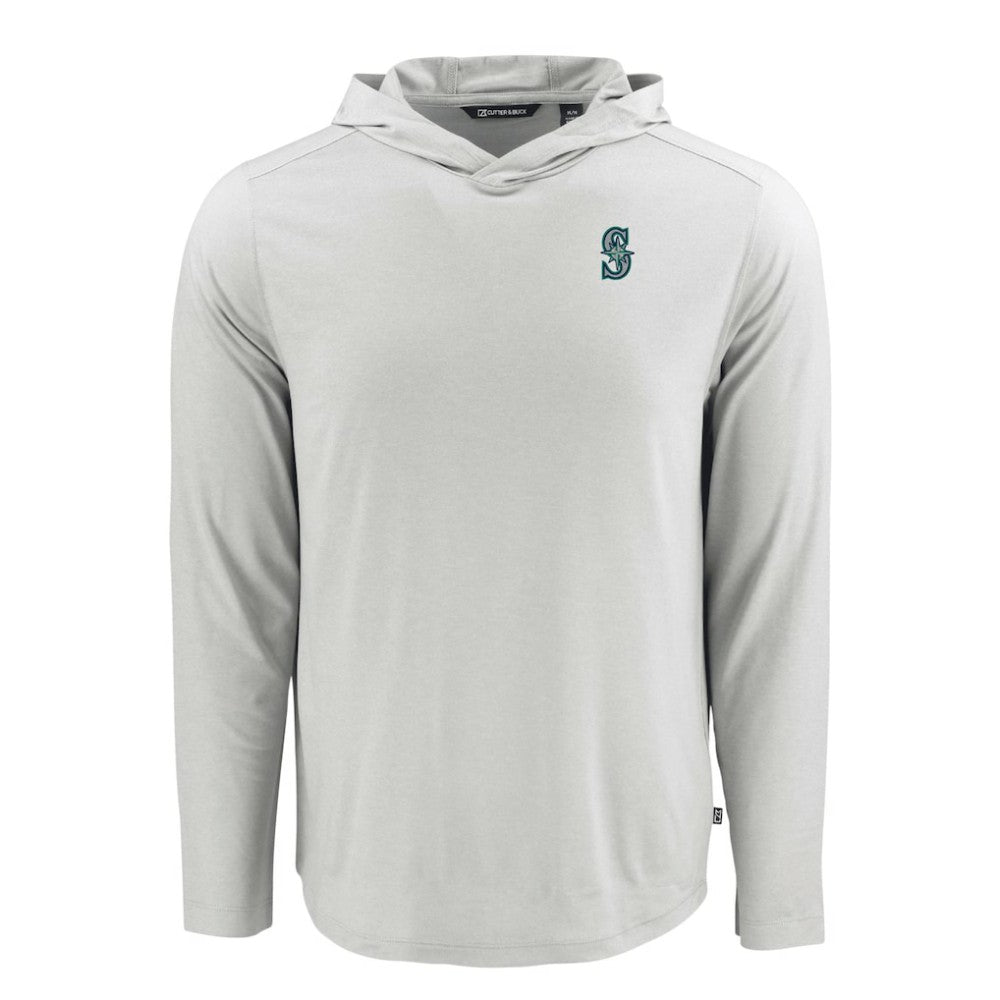 Gray Seattle Mariners Cutter & Buck Coastline Epic Comfort Recycled Eco Hoodie Long Sleeve T-Shirt