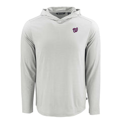 Gray Washington Nationals Cutter & Buck Coastline Epic Comfort Recycled Eco Hoodie Long Sleeve T-Shirt