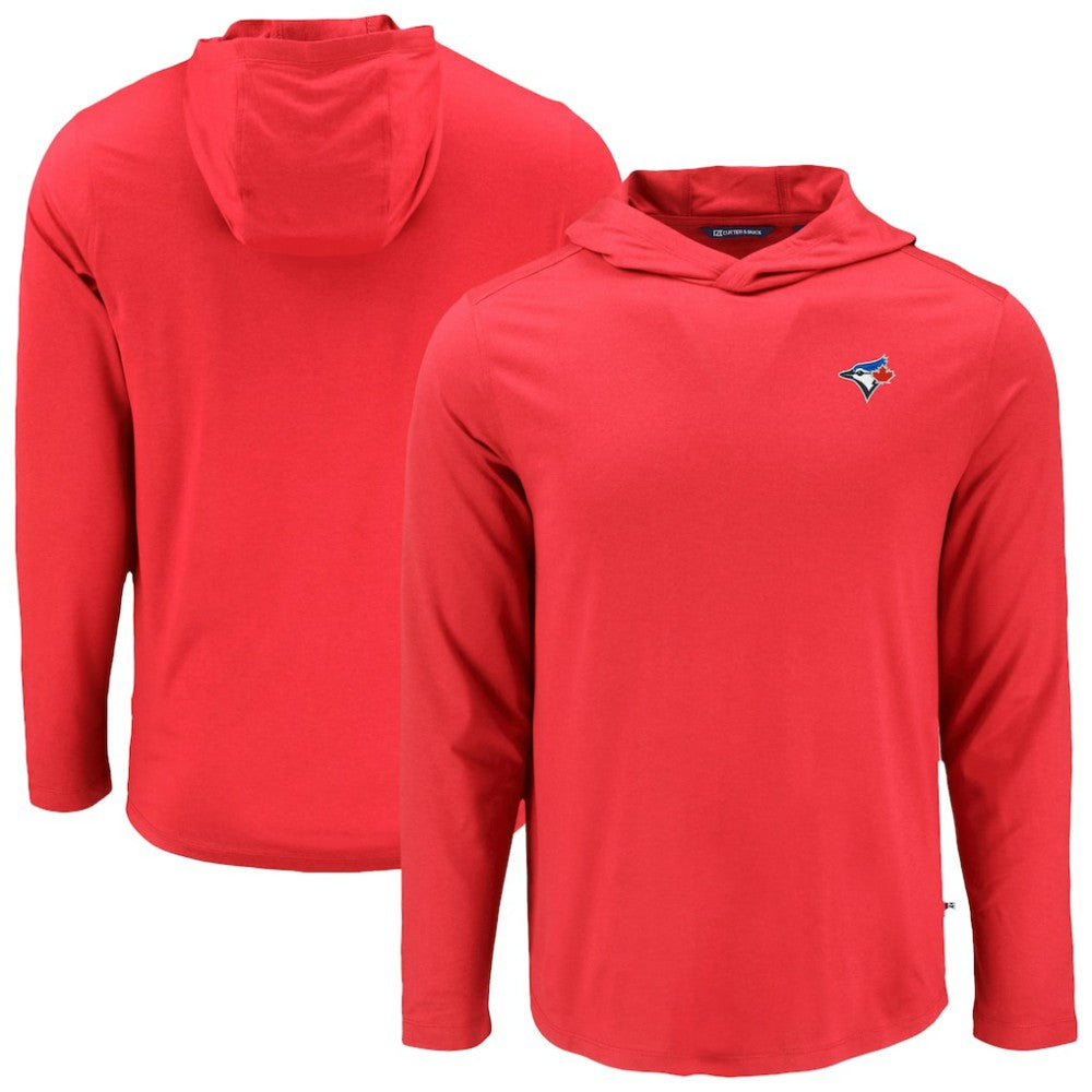 Red Toronto Blue Jays Cutter & Buck Coastline Epic Comfort Recycled Eco Hoodie Long Sleeve T-Shirt