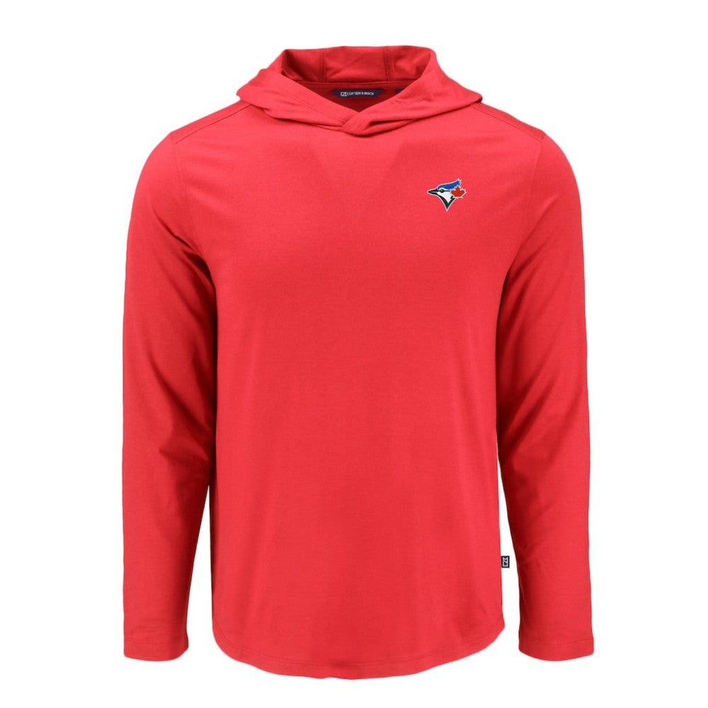 Red Toronto Blue Jays Cutter & Buck Coastline Epic Comfort Recycled Eco Hoodie Long Sleeve T-Shirt