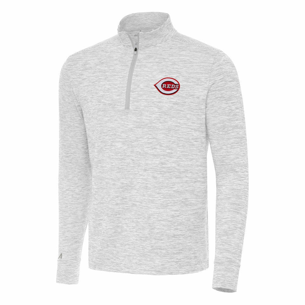 Gray/White Cincinnati Reds Antigua Cause Quarter-Zip Top