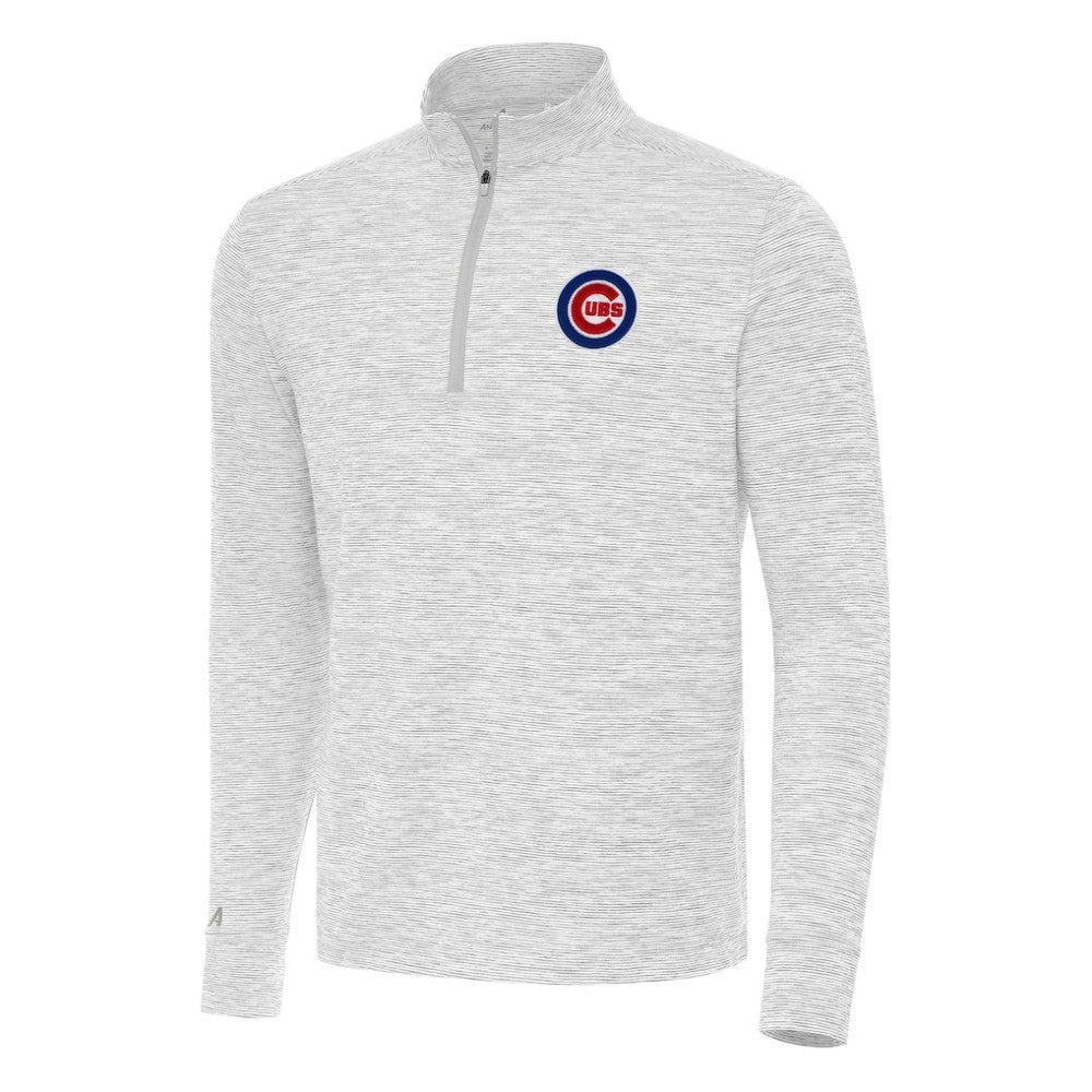 Gray/White Chicago Cubs Antigua Cause Quarter-Zip Top