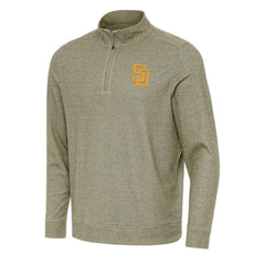 Heather Olive San Diego Padres Antigua Subtle Quarter-Zip Sweatshirt