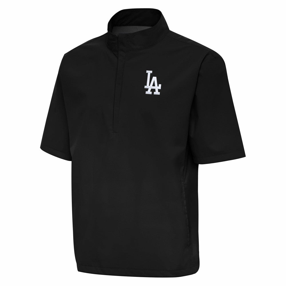 Black Los Angeles Dodgers Antigua Brisk Quarter-Zip Wind Shirt