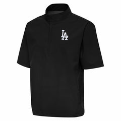Black Los Angeles Dodgers Antigua Brisk Quarter-Zip Wind Shirt