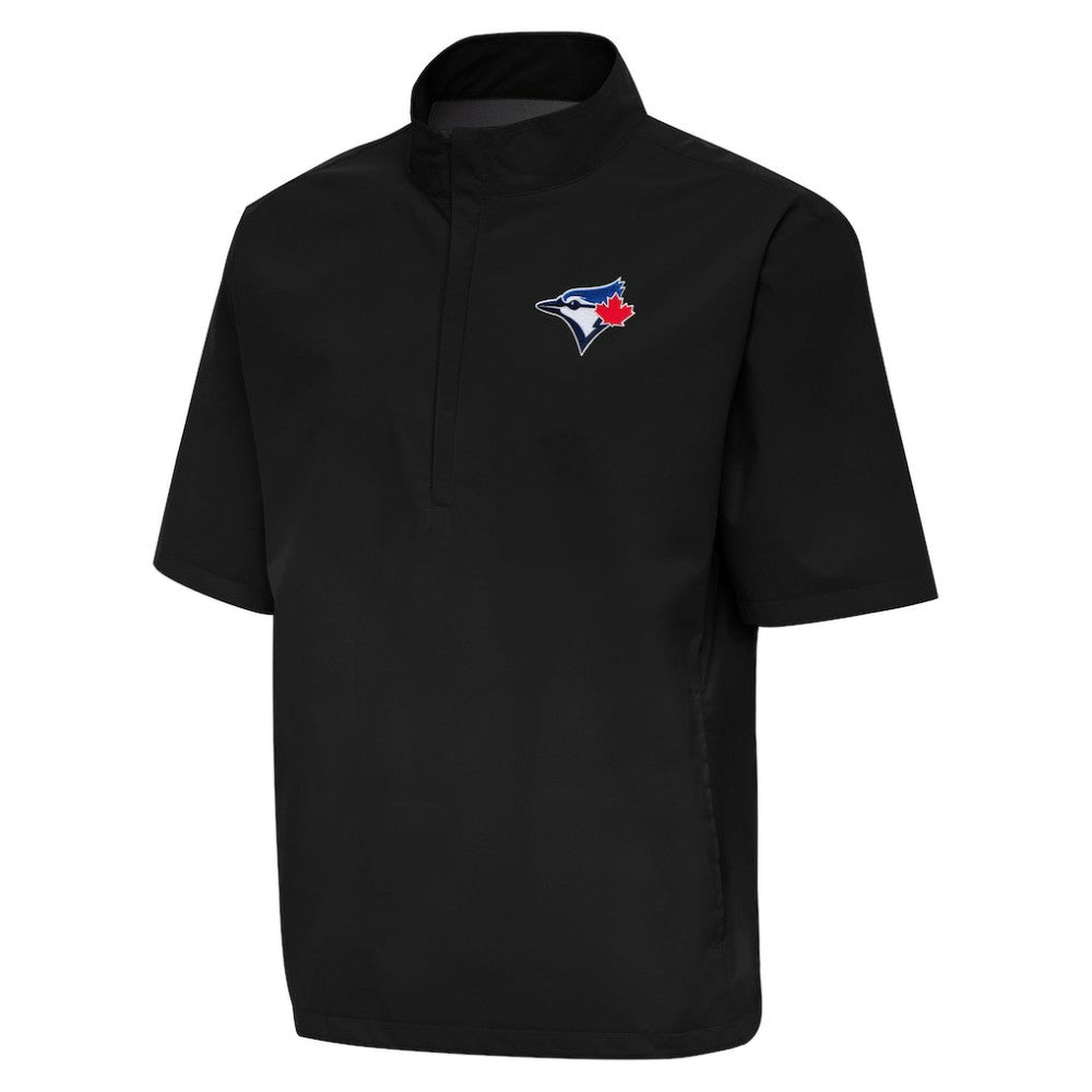 Black Toronto Blue Jays Antigua Brisk Quarter-Zip Wind Shirt
