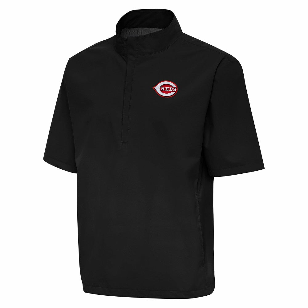 Black Cincinnati Reds Antigua Brisk Quarter-Zip Wind Shirt