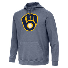 Heather Navy Milwaukee Brewers Antigua Cloud Pullover Hoodie