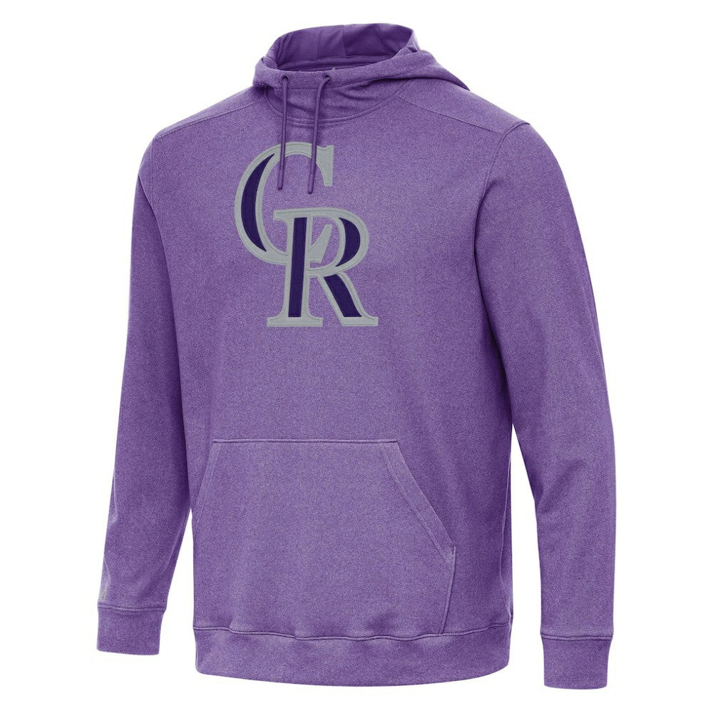 Heather Purple Colorado Rockies Antigua Cloud Pullover Hoodie