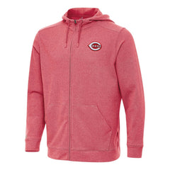 Heather Red Cincinnati Reds Antigua Effortless Full-Zip Hooded Jacket