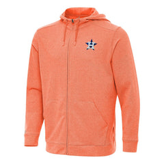 Heather Orange Houston Astros Antigua Effortless Full-Zip Hooded Jacket