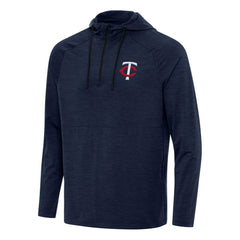 Heather Navy Minnesota Twins Antigua Spikes Quarter-Zip Pullover Hoodie