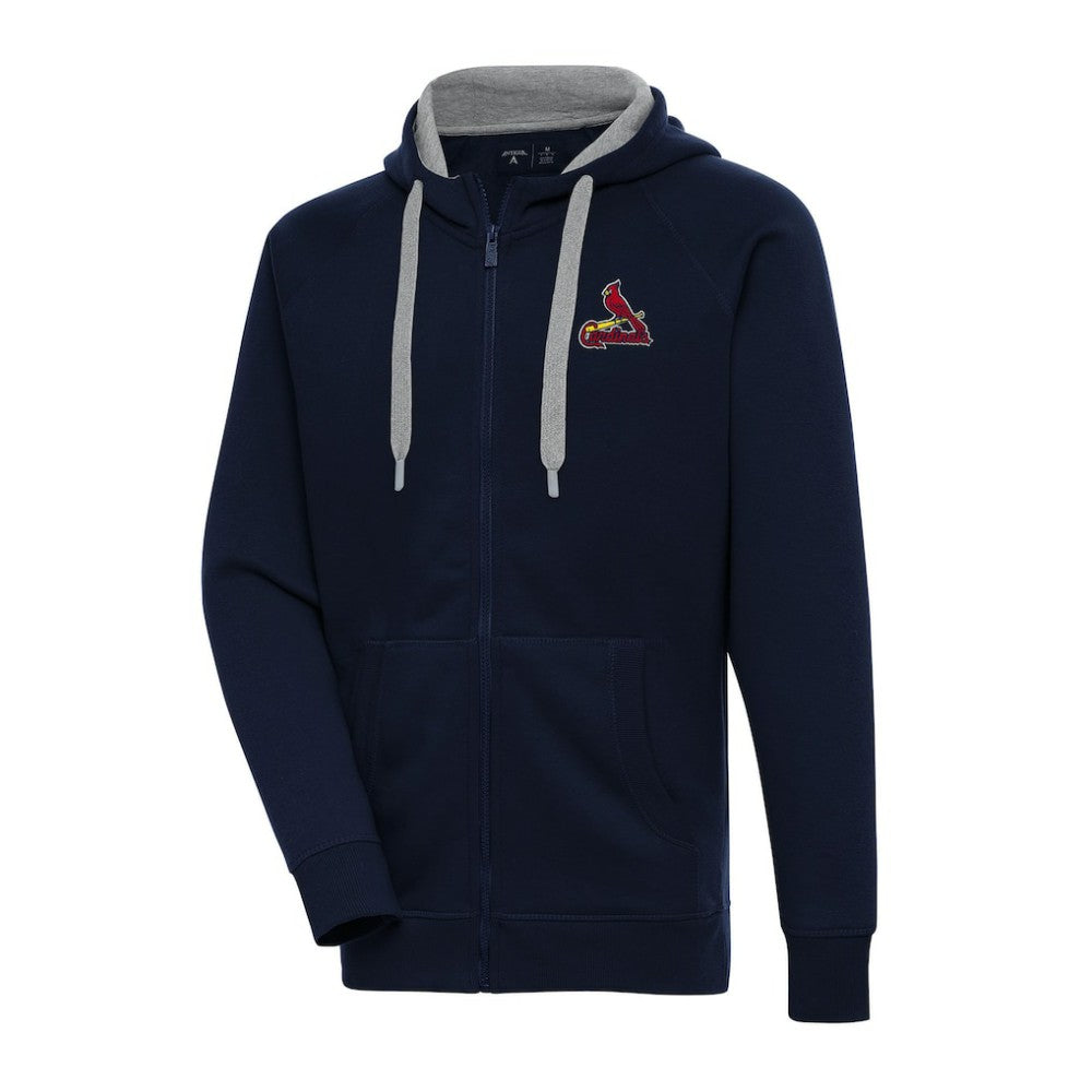 Navy St. Louis Cardinals Antigua Big & Tall Victory Full-Zip Hoodie Jacket