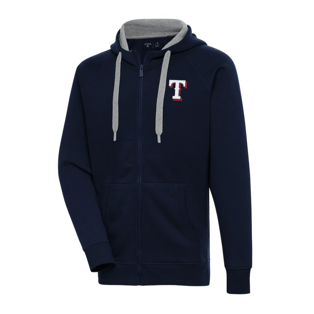 Navy Texas Rangers Antigua Big & Tall Victory Full-Zip Hoodie Jacket