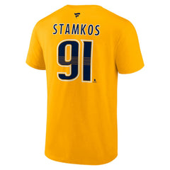 NHL Steven Stamkos Nashville Predators Fanatics Authentic Stack Name & Number T-Shirt